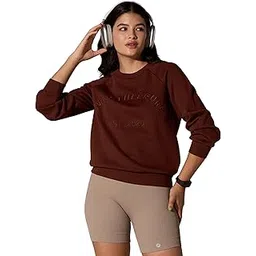 cava Essential Sweatshirt for Women | Brushed Fleece, Round Neck, Full Sleeves, Ribbed Cuffs, Embroidery Detail | Cozy Loungewear & Travelwear-picture-47