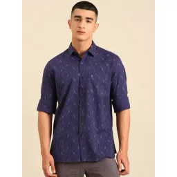 Cavallo by Linen Club Blue Linen Slim Fit Casual Shirt-picture-29