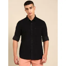 Cavallo By Linen Club Navy Slim Fit Self Pattern Shirt-picture-46