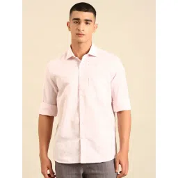 Cavallo by Linen Club Pink Linen Slim Fit Casual Shirt-picture-21