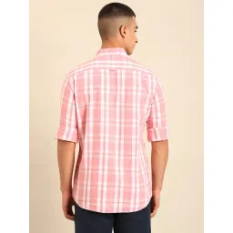 Cavallo by Linen Club Pink Linen Slim Fit Casual Shirt image 2