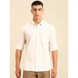 Cavallo by Linen Club White Linen Slim Fit Casual Shirt-picture-31