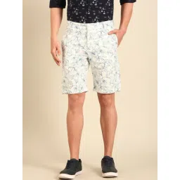 Cavallo By Linen Club White Slim Fit Printed Shorts-picture-40