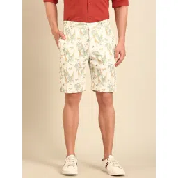 Cavallo By Linen Club White Slim Fit Printed Shorts-picture-41
