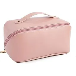 CAVALO – Be Unique Women’s Travel Cosmetic Bag. Large Capacity. Waterproof. PU Leather Makeup Organizer with Wide Opening, Toiletry Bag Makeup Organizer (Pink)-picture-14