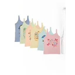 CAVENDERS Girls Assorted Pack Of 6 Sleeveless Printed Innerwear Vests-picture-30