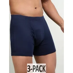 CAVENDERS Men Pack Of 3 Solid Outer Elastic Cotton Trunks-picture-41