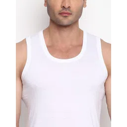 CAVENDERS Pack Of 4 Pure Cotton Gym Vests soft White Premium quality Dno-v409st image 4