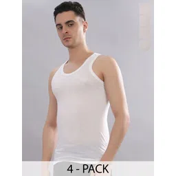 CAVENDERS Pack Of 4 Pure Cotton Scoop Neck Basic Vests-picture-22