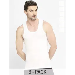 CAVENDERS Pack Of 6 Pure Cotton Undershirt Vests White Pure CottonDno-v1st-picture-35