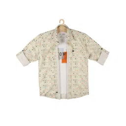 CAVIO Boys Beige Printed Casual Shirt-picture-52