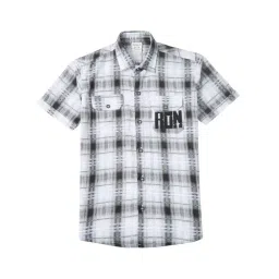 Cavio Boys Black Cotton Comfort Fit Checks Shirt-picture-34