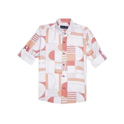 CAVIO Boys Comfort Abstract Printed Spread Collar Casual Shirt-picture-23