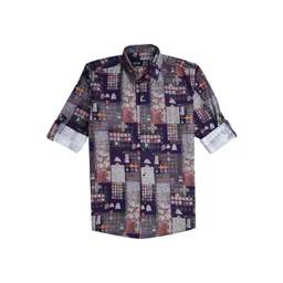 CAVIO Boys Comfort Abstract Printed Spread Collar Casual Shirt-picture-26