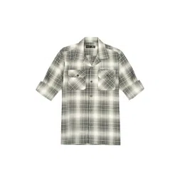 CAVIO Boys Comfort Fit Cuban Collar Tartan Checked Cotton Casual Shirt-picture-41