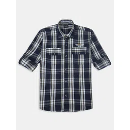 CAVIO Boys Comfort Relaxed Fit Tartan Checked Opaque Cotton Casual Shirt-picture-18