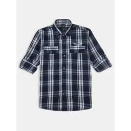 CAVIO Boys Comfort Relaxed Fit Tartan Checked Opaque Cotton Casual Shirt-picture-27