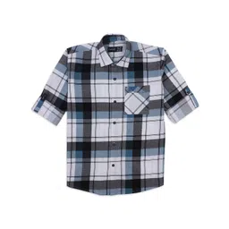 CAVIO Boys Comfort Spread Collar Checked Cotton Casual Shirt-picture-43