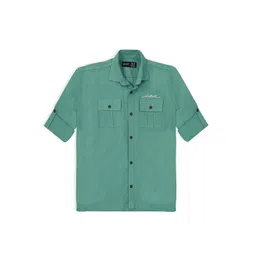 CAVIO Boys Comfort Spread Collar Solid Cotton Casual Shirt-picture-35