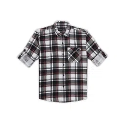 CAVIO Boys Comfort Spread Collar Tartan Checked Cotton Casual Shirt-picture-15