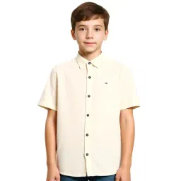Cavio Boys Cream Cotton Comfort Fit Shirt-picture-48