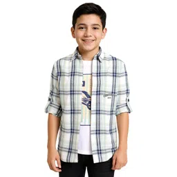 CAVIO Boys Full Sleeves Checks Casual Shirt & T-Shirt-picture-48