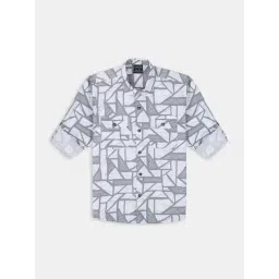 Cavio Boys Grey Cotton Comfort Fit Printed Shirt-picture-25