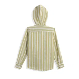 Cavio Boys Lemon Cotton Striped Shirt with T-Shirt image 4