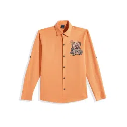 Cavio Boys Orange Comfort Fit Shirt-picture-32