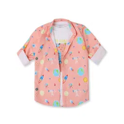 CAVIO Boys Pack of 2 Comfort Spread Collar Conversational Printed Cotton Casual Shirts-picture-24