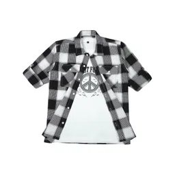 CAVIO Boys Pack Of 2 Comfort Spread Collar Tartan Checked Cotton Casual Shirts-picture-10