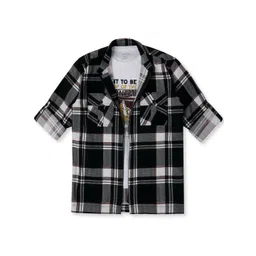 CAVIO Boys Pack of 2 Comfort Spread Collar Tartan Checked Cotton Casual Shirts-picture-12