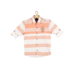 CAVIO Boys Peach & White Coloured Horizontal Striped Casual Shirt-picture-41