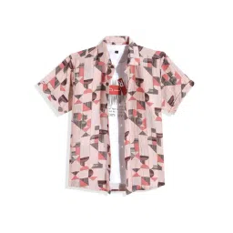 Cavio Boys Peach Cotton Printed Shirt-picture-24