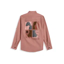 Cavio Boys Peach Cotton Shirt image 3