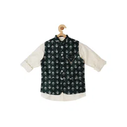 CAVIO Boys Printed Nehru Jacket With Shirt-picture-19