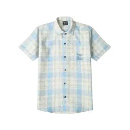 Cavio Boys SkyBlue Cotton Comfort Fit Checks Shirt-picture-47