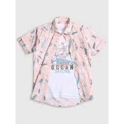 CAVIO Boys Standard Graphic Printed Pure Cotton Shirt With T-Shirt-picture-11