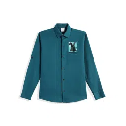Cavio Boys Turquoise Blue Cotton Shirt-picture-16