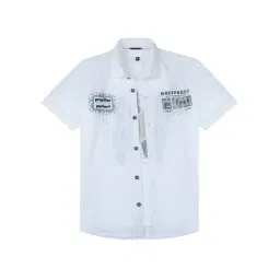 Cavio Boys White Cotton Comfort Fit Shirt-picture-10