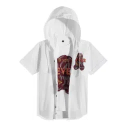 Cavio Boys White Cotton Printed Comfort Fit Shirt-picture-22