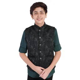 CAVIO Cotton Full Sleeves Abstract Printed Shirt & Music Text Printed Tee Set - Gold-picture-40