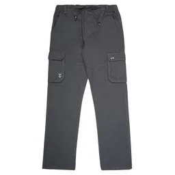 CAVIO Cotton Linen Woven Solid Cargo Pants - Dark Grey-picture-11