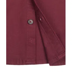 CAVIO Cotton Woven Full Sleeves Solid Shirt - Maroon image 5
