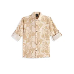 Cavio Gold Cotton Floral Shirt-picture-44