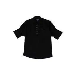 Cavio Kids Black Solid Full Sleeves Kurta-picture-28