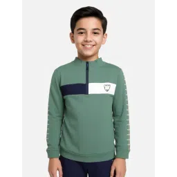 Cavio Kids Green Color Block Full Sleeves T-Shirt-picture-44