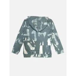 Cavio Kids Green Printed Full Sleeves Sweatshirt image 4