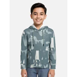 Cavio Kids Green Printed Full Sleeves Sweatshirt image 1