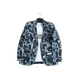 Cavio Kids Green Printed Full Sleeves T-Shirt with Blazer-picture-26